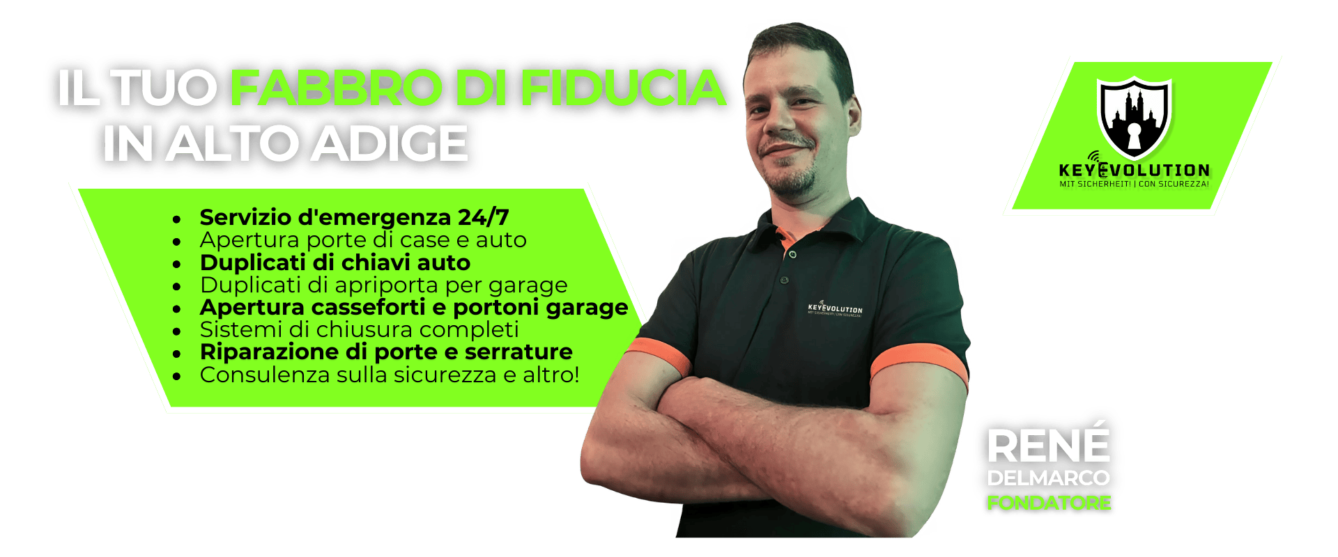 Duplicazione chiavi auto in Alto Adige da Keyevolution – servizio di emergenza 24/7, aperture porte, sistemi di chiusura e chiavi veicoli dal servizio chiavi a Bressanone